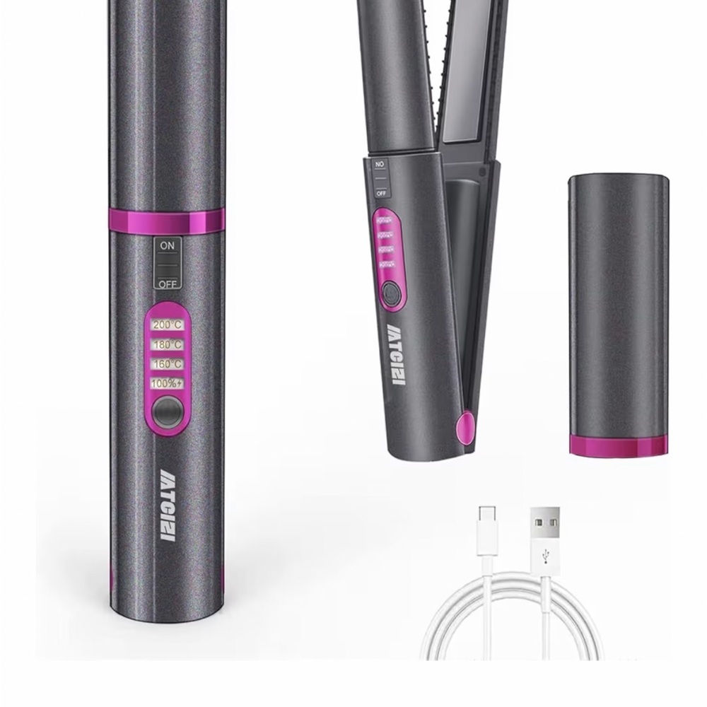Cordless Hair Straightener with USB Charging